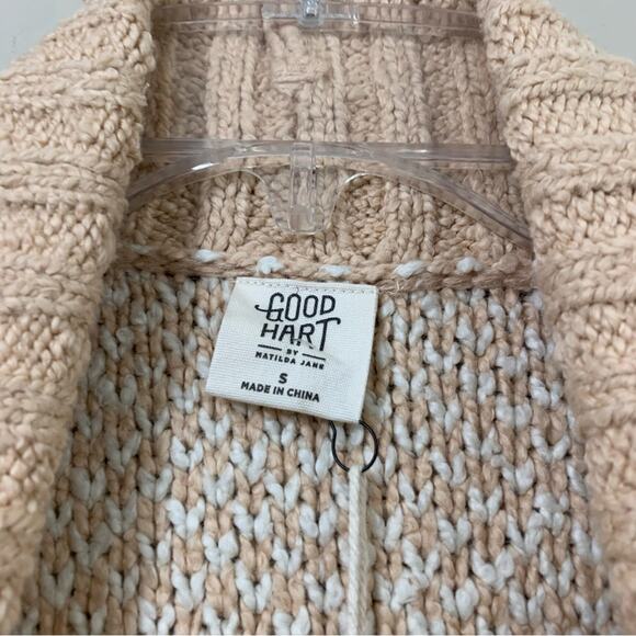 Good Hart by Matilda Jane Duval Knit Tan/Cream Open Cardigan - Picture 4 of 10